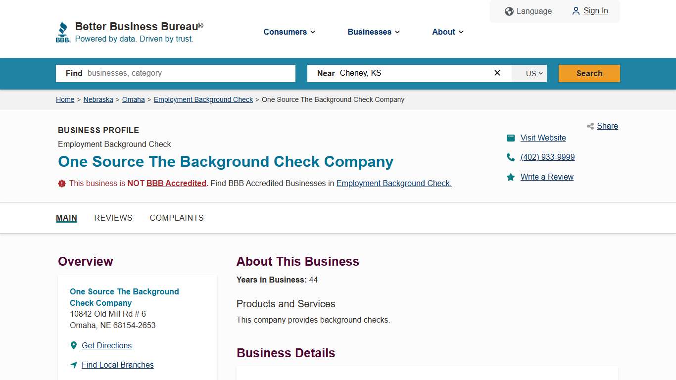 One Source The Background Check Company | BBB Business Profile | Better Business Bureau